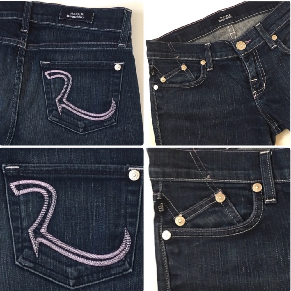 [PRE-OWNED] ROCK & REPUBLIC Kasandra Women’s Premium Denim Jeans, Blue, Size 26 - Picture 6 of 8